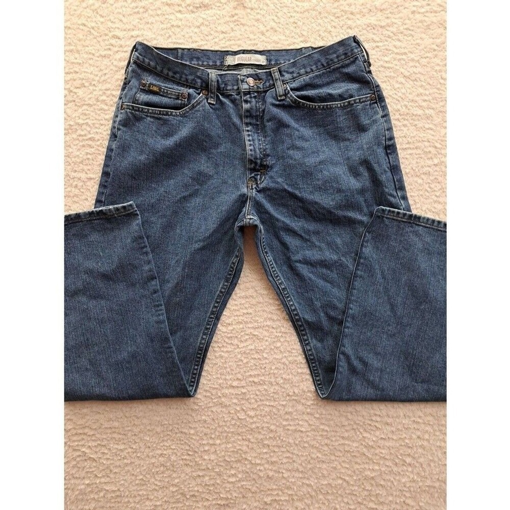 Mens Lee Regular Straight Leg Jeans Size 36/30 Blue